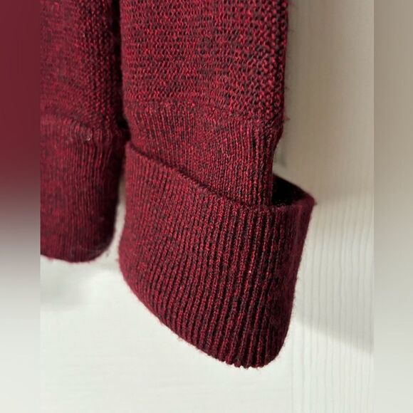 Vintage 90s Cypress Links Cardigan Sweater Wine Burgundy Acrylic Button Front XL - Picture 5 of 7